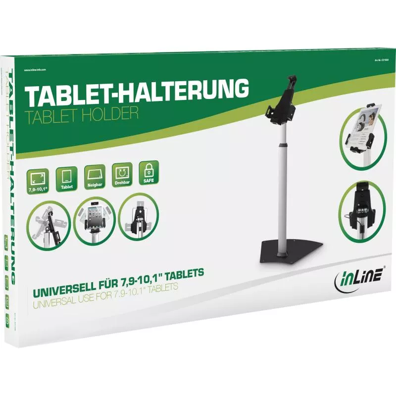 InLine® Tablet Halterung zur Präsentation abschließbar universell für 7,9"-10,1" Tablets