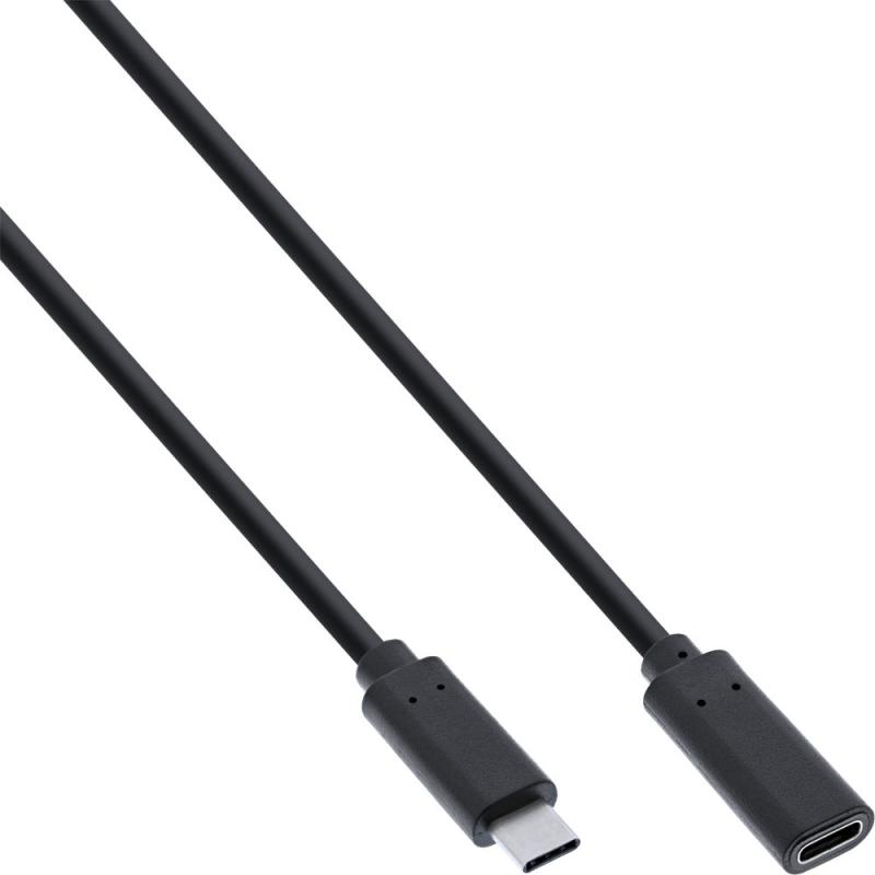 InLine® USB 3.2 Gen.2x2 Kabel, USB-C Verlängerung ST/BU, schwarz