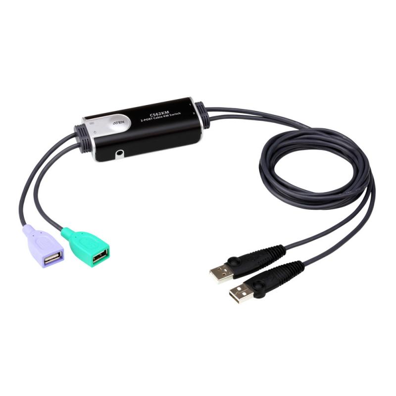 ATEN CS62KM 2Port USB Boundless Kabel KM Switch ohne Video