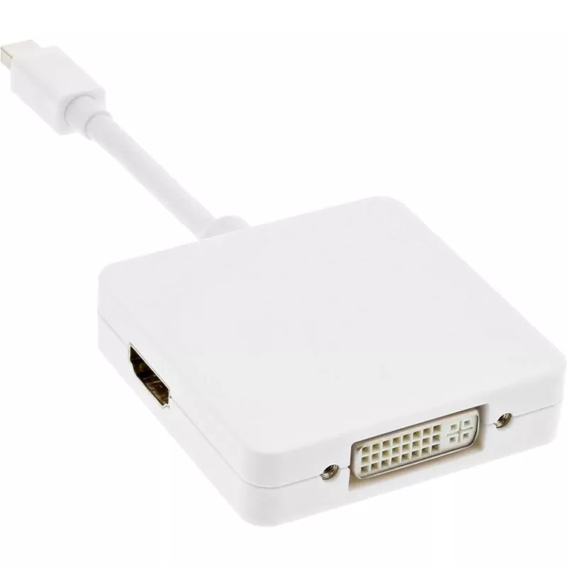 InLine® Mini DisplayPort zu HDMI DVI DisplayPort Adapterkabel weiß