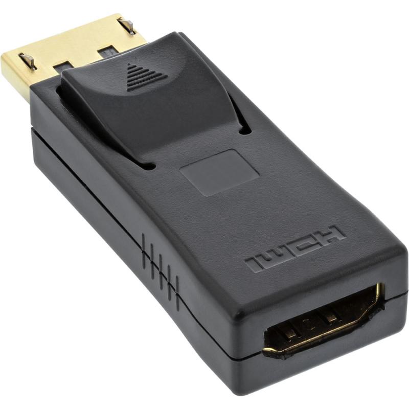 InLine® DisplayPort Adapter DisplayPort Stecker auf HDMI Buchse 4K2K mit Audio schwarz
