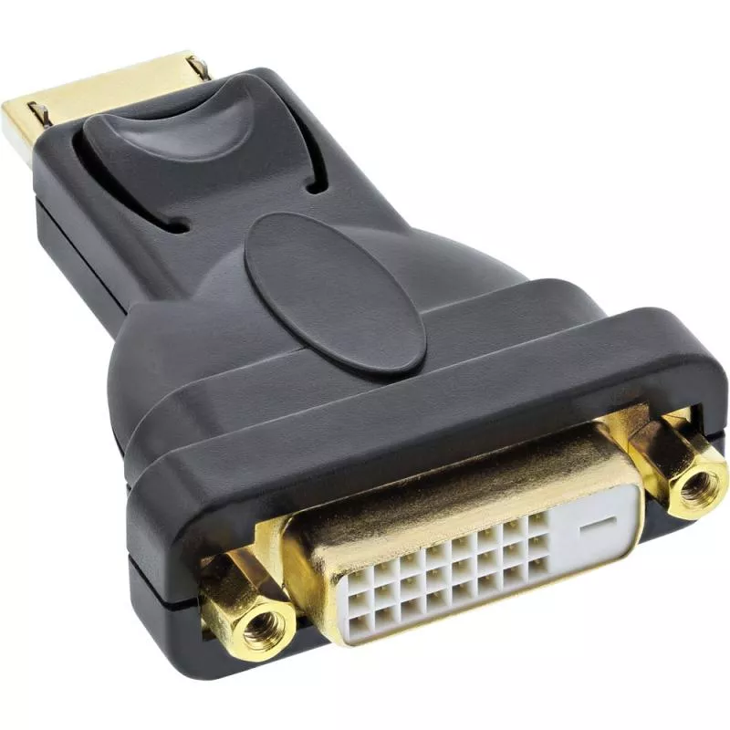 InLine® DisplayPort Adapter DisplayPort Stecker auf DVI-D 24+1 Buchse schwarz