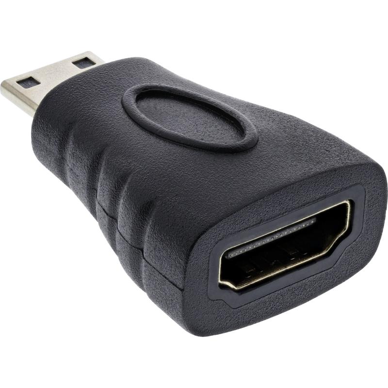 InLine® HDMI Adapter HDMI A Buchse auf Mini HDMI C Stecker 4K 60Hz kompatibel vergoldete Kontakte