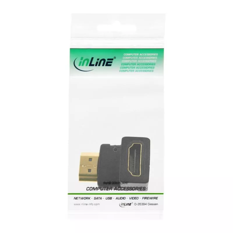 InLine® HDMI Adapter Stecker Buchse gewinkelt unten vergoldete Kontakte 4K2K kompatibel