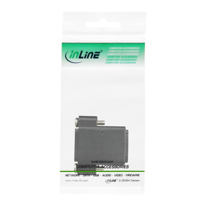 InLine® HDMI Adapter zum Einbau mit Gewinde HDMI A Buchse Buchse vergoldete Kontakte