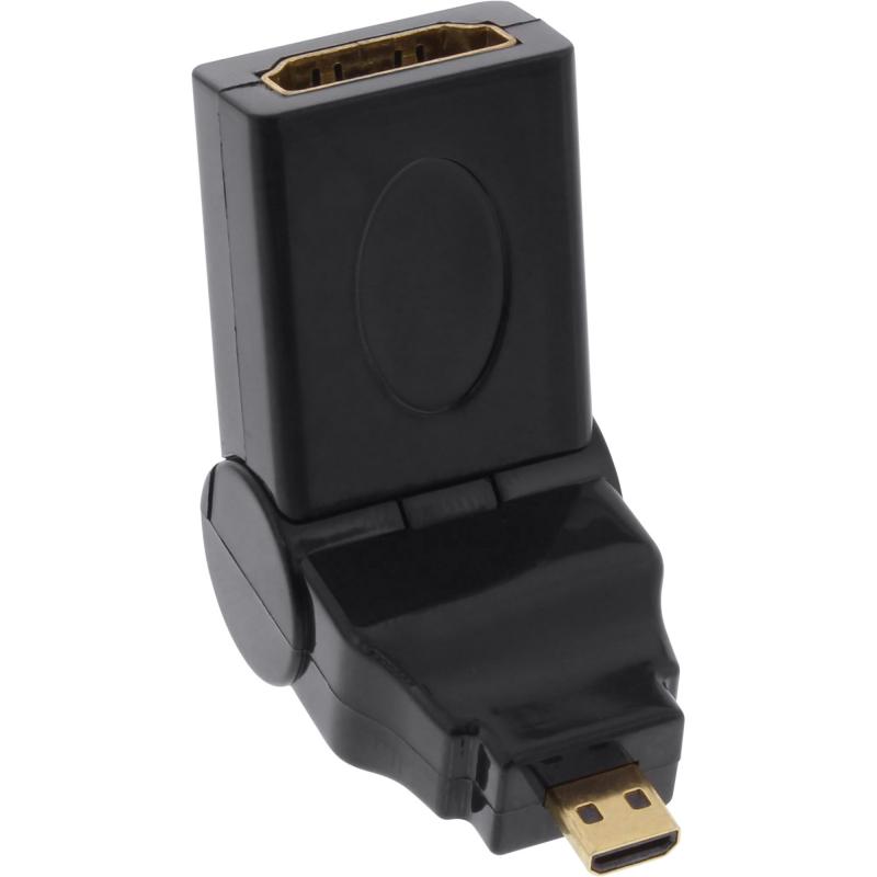 Micro HDMI auf HDMI Adapter 4K – Micro HDMI D Stecker auf HDMI A Buchse, 180° schwenkbar