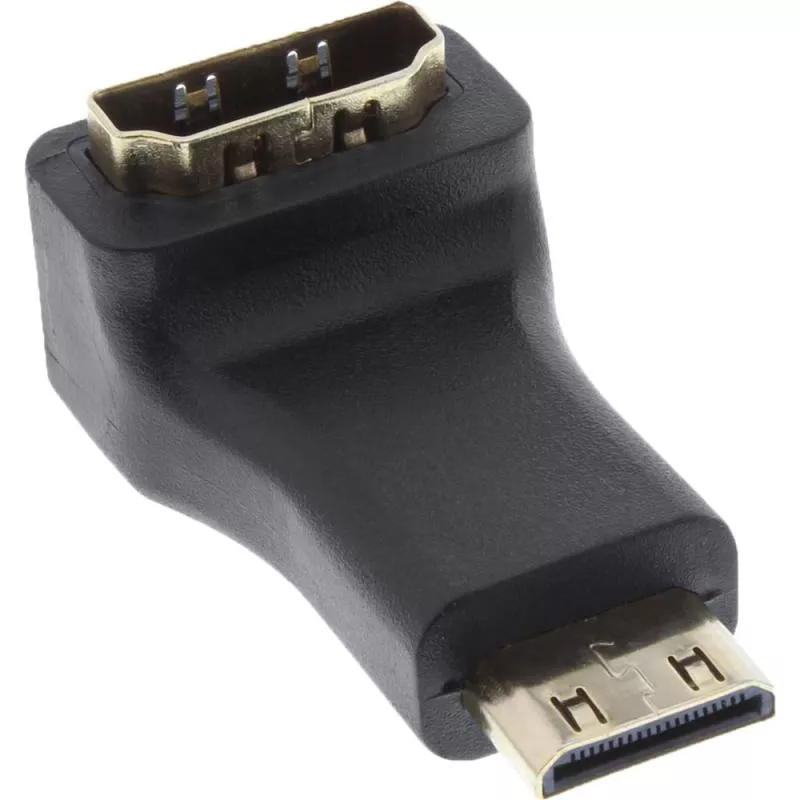 InLine® HDMI Adapter HDMI A Buchse auf Mini HDMI C Stecker gewinkelt 4K2K kompatibel vergoldete Kontakte InLine® HDMI Adapter HDMI A Buchse auf Mini HDMI C Stecker gewinkelt 4K2K kompatibel vergoldete Kontakte
