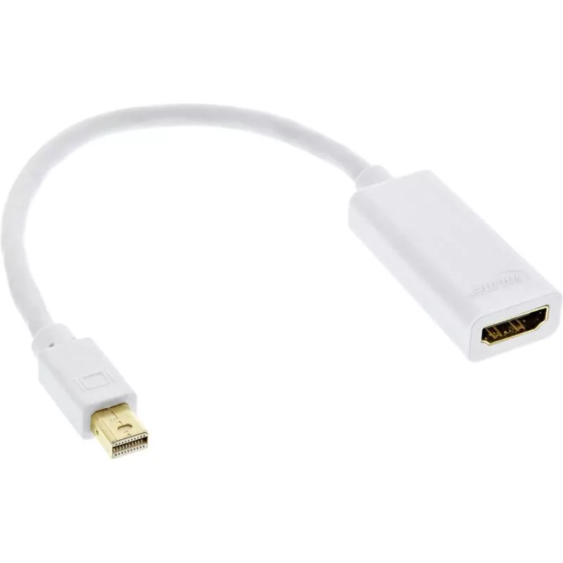 InLine® Mini DisplayPort HDMI Adapterkabel mit Audio Mini DisplayPort Stecker auf HDMI Buchse 4K/60Hz weiß 0,15m InLine® Mini DisplayPort HDMI Adapterkabel mit Audio Mini DisplayPort Stecker auf HDMI Buchse 4K/60Hz weiß 0,15m