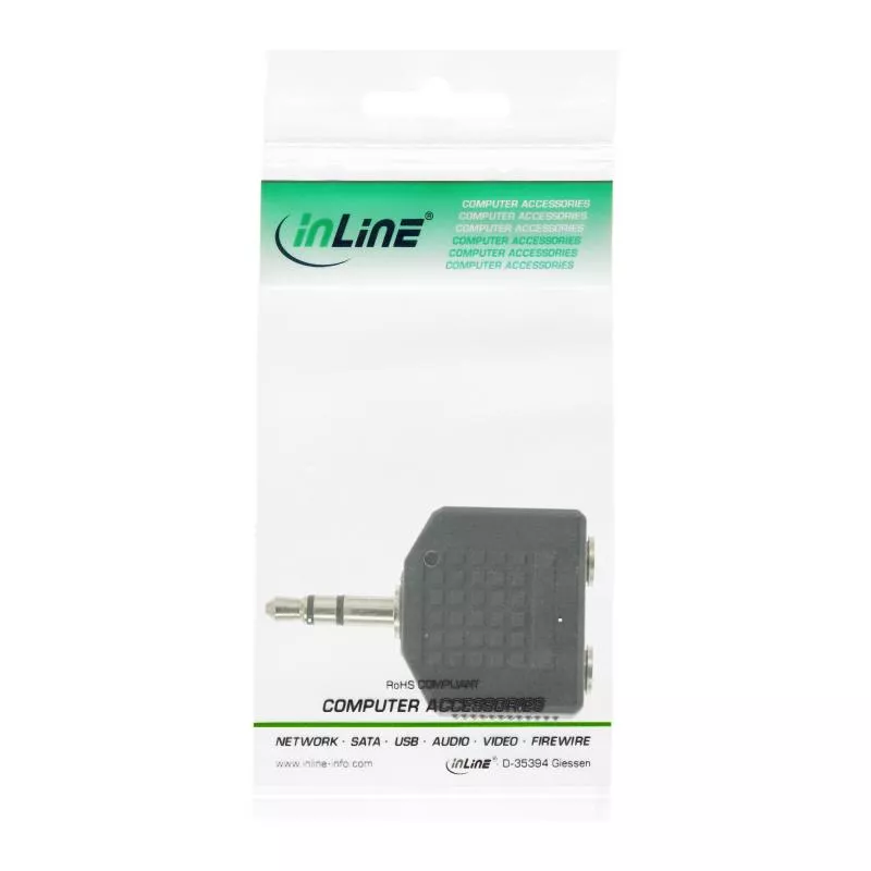 InLine® Audio Adapter 3,5mm Klinke Stecker an 2x 3,5mm Klinke Buchse Stereo InLine® Audio Adapter 3,5mm Klinke Stecker an 2x 3,5mm Klinke Buchse Stereo