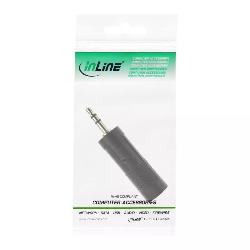 InLine® Audio Adapter 3,5mm Klinke Stecker Stereo an 6,3mm Klinke Buchse Stereo InLine® Audio Adapter 3,5mm Klinke Stecker Stereo an 6,3mm Klinke Buchse Stereo