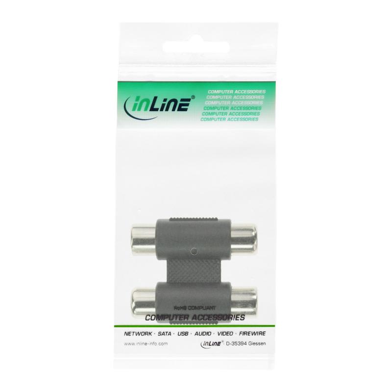 InLine® Audio Adapter 2x Cinch Kupplung Buchse Buchse