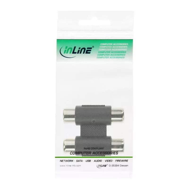 InLine® Audio Adapter 2x Cinch Kupplung Buchse Buchse InLine® Audio Adapter 2x Cinch Kupplung Buchse Buchse