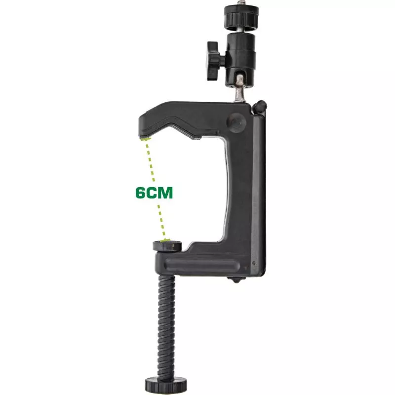 InLine® Tisch Stativ 190mm mit Schraubzwinge schwarz mit Kugelkopf