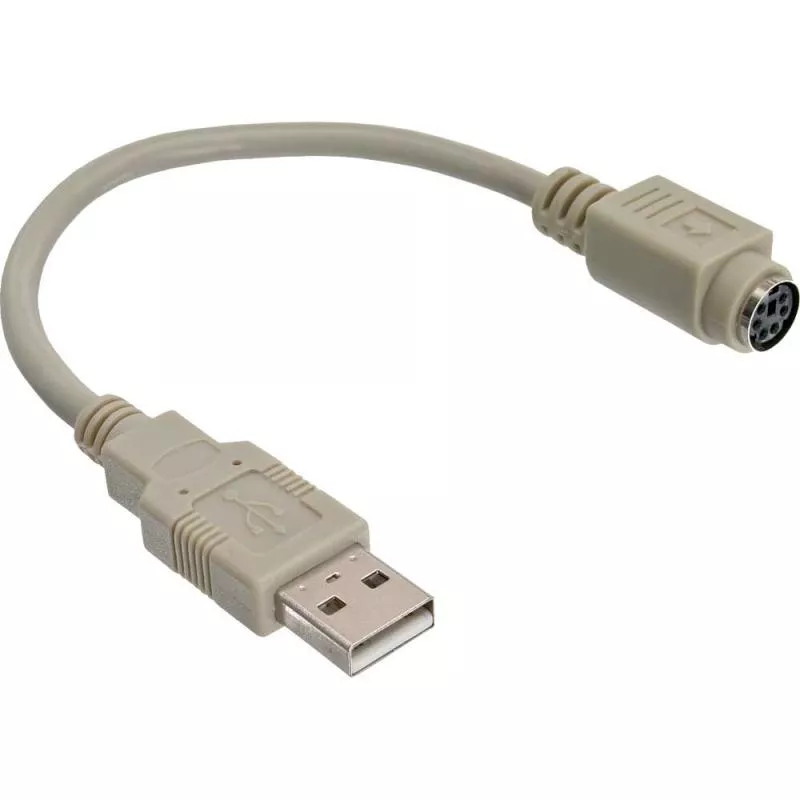 InLine® USB Adapter Kabel USB Stecker A auf PS/2 Buchse 0,2m