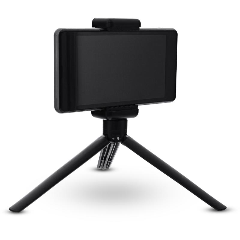 InLine® Selfie Stick mit Bluetooth Funkauslöser Teleskop schwarz Aluminium mit Mini Stativ 0,75m
