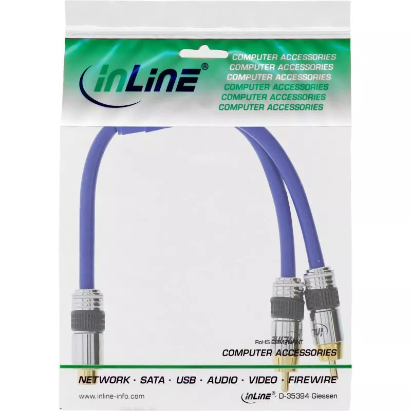 InLine® Cinch Y Kabel PREMIUM 1x Cinch Buchse zu 2x Cinch Stecker 0,25m InLine® Cinch Y Kabel PREMIUM 1x Cinch Buchse zu 2x Cinch Stecker 0,25m