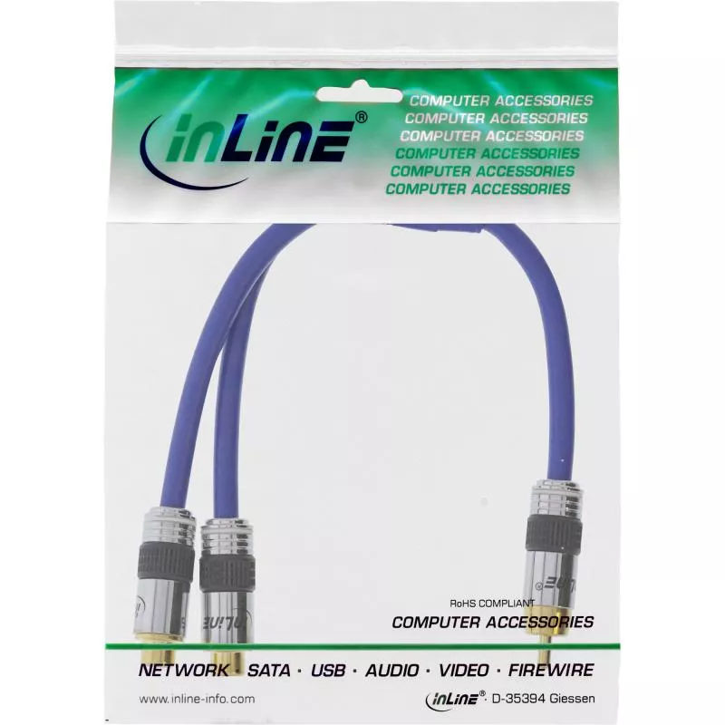 InLine® Cinch Y Kabel PREMIUM 1x Cinch Stecker zu 2x Cinch Buchse 0,25m InLine® Cinch Y Kabel PREMIUM 1x Cinch Stecker zu 2x Cinch Buchse 0,25m