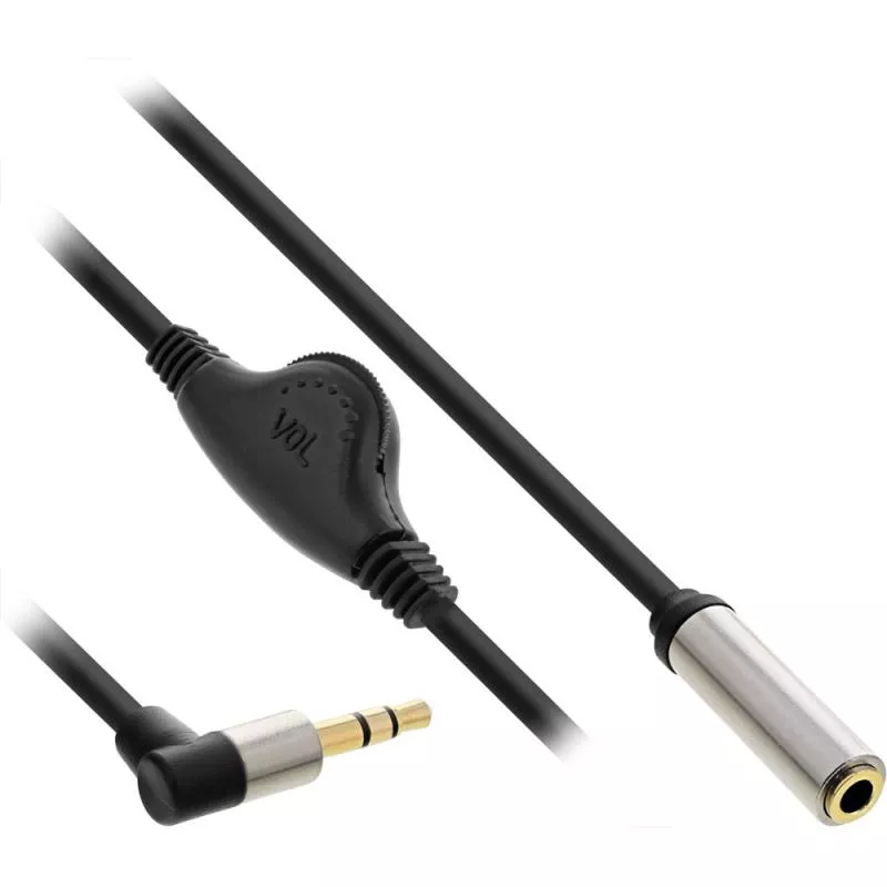 InLine® Slim Audio Kabel Klinke 3,5mm ST gewinkelt BU mit Lautstärkeregler 0,25m InLine® Slim Audio Kabel Klinke 3,5mm ST gewinkelt BU mit Lautstärkeregler 0,25m