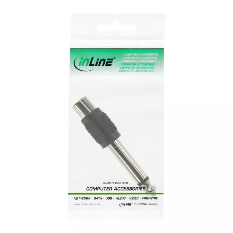 InLine® Audio Adapter 6,3mm Klinke Stecker auf Cinch Buchse Mono InLine® Audio Adapter 6,3mm Klinke Stecker auf Cinch Buchse Mono