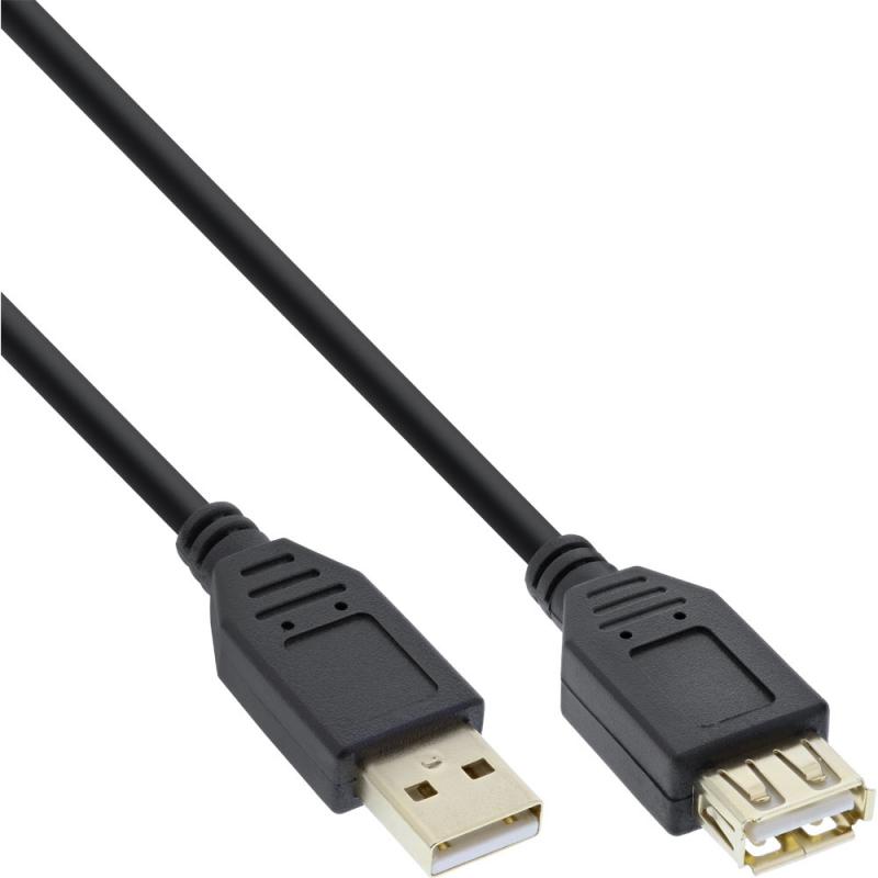 USB 2.0 Verlängerung – Stecker A an Buchse A, schwarz