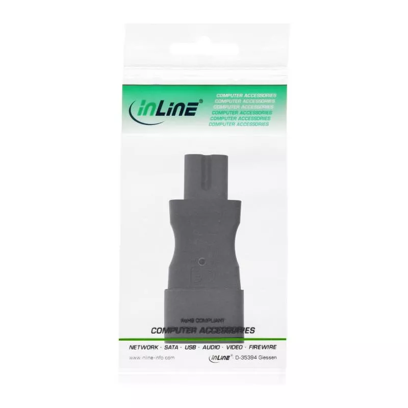 InLine® Netzadapter IEC 60320 C14 C7 3polig Kaltgeräte zu 2polig