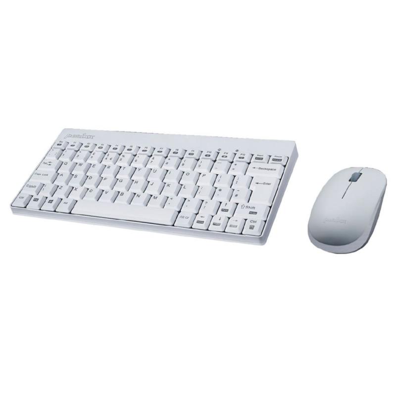 Perixx PERIDUO 712 DE W Mini Tastatur und Maus Set schnurlos weiß