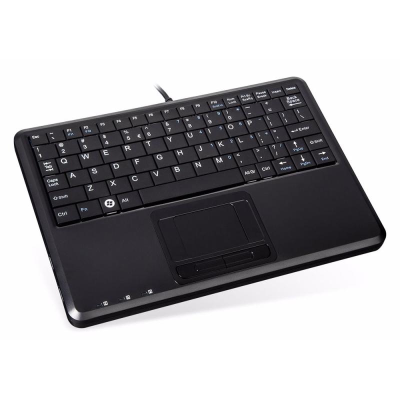 Perixx PERIBOARD-510 H PLUS UK Mini USB Tastatur Touchpad Hub schwarz