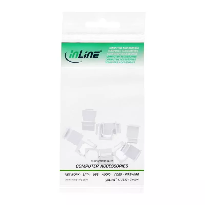 InLine® Keystone SNAP-In Blindabdeckung für Modul Steckplatz weiß 10er Pack