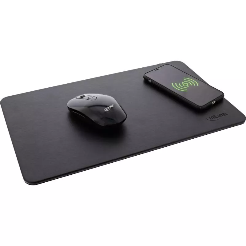 InLine® Maus Pad Qi Wireless Charging 370 x 225 x 7mm schwarz