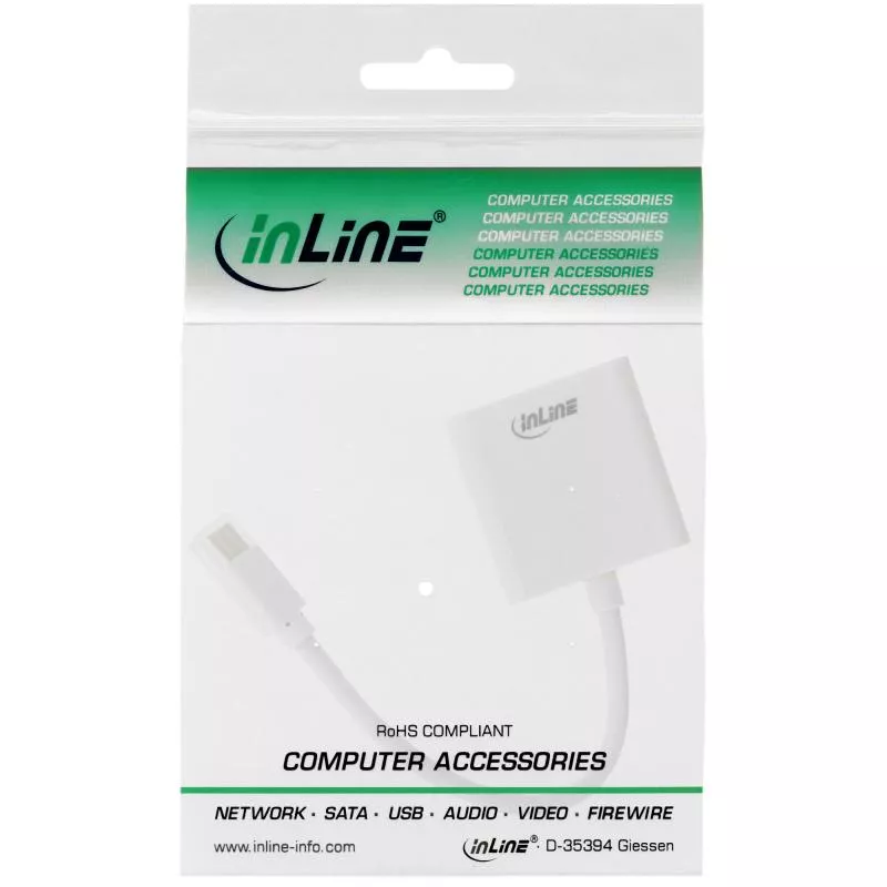InLine® Mini DisplayPort zu DVI Konverter DVI-D 24+1 Buchse weiß