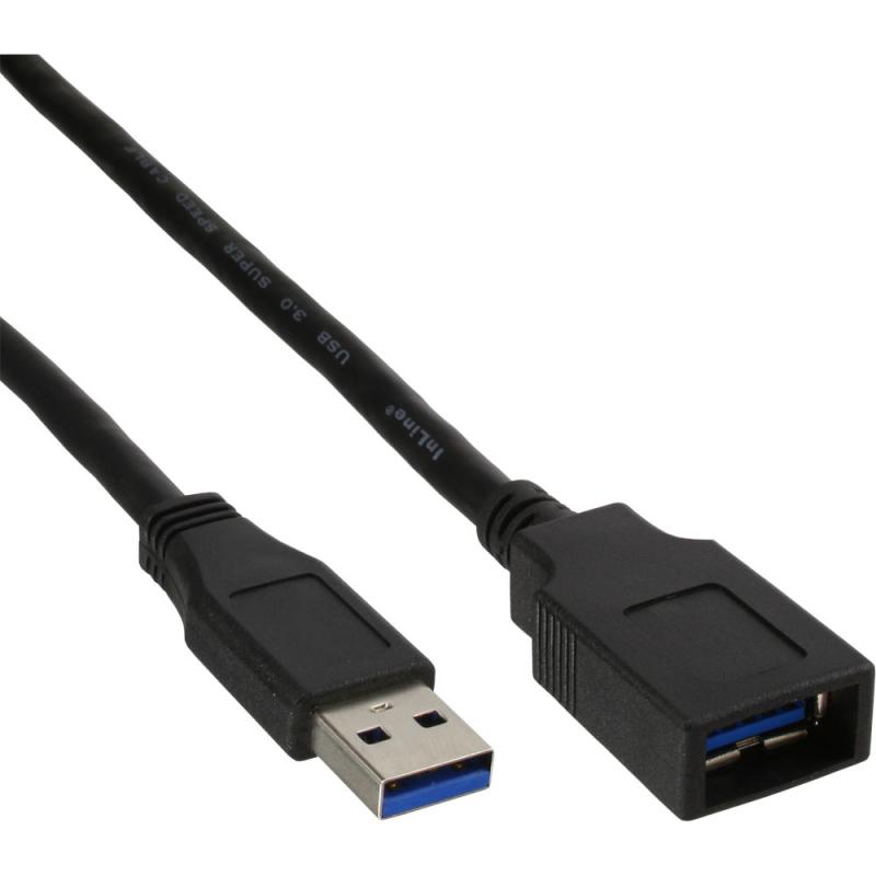 InLine® USB 3.2 Gen.1 Kabel, A Stecker / Buchse, schwarz