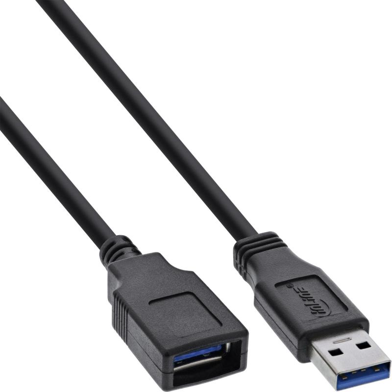 InLine® USB 3.2 Gen.1 Kabel, A Stecker / Buchse, schwarz