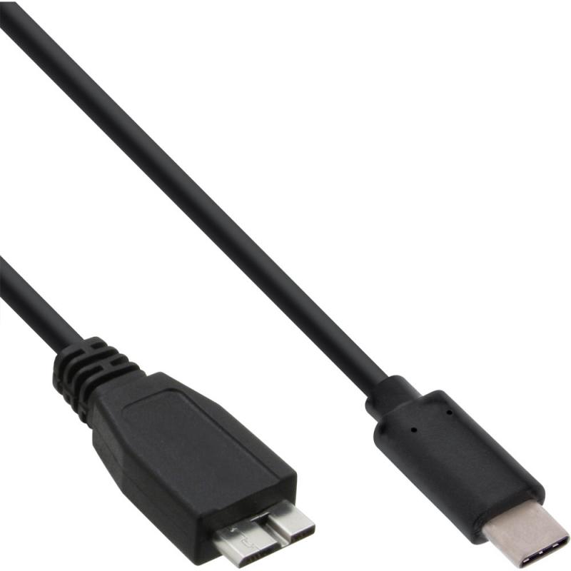 InLine® USB 3.2 Gen.1x2 Kabel, USB-C Stecker an Micro-B Stecker, schwarz