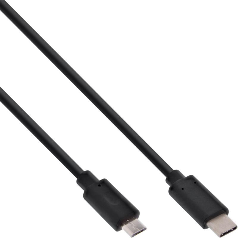 InLine® USB 2.0 Kabel, USB-C Stecker an Micro-B Stecker, schwarz