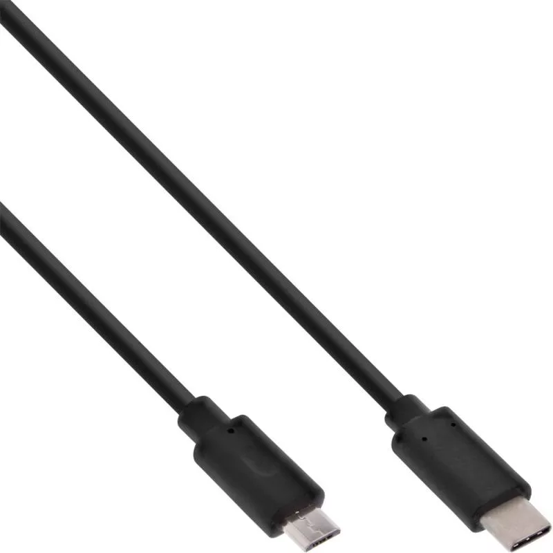 InLine® USB 2.0 Kabel Micro B an C schwarz