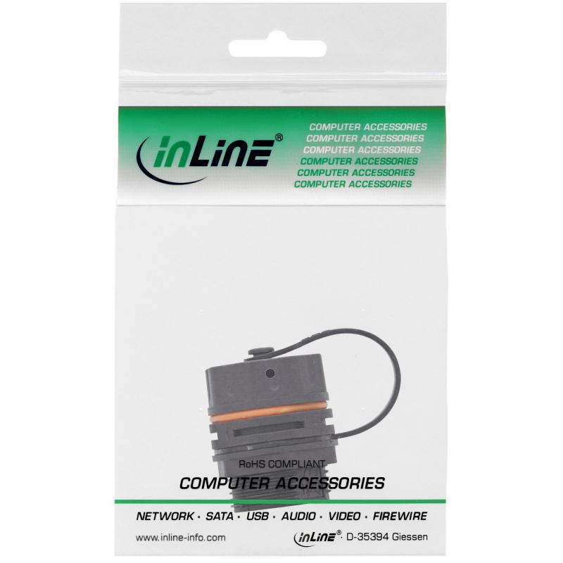InLine® Patchkabelkupplung Cat.6A wasserdicht IP68 Kupplung für industrielle Anwendungen mit Staubkappe