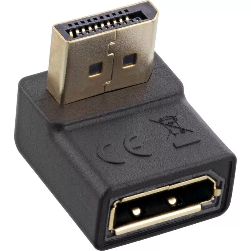 InLine® DisplayPort Adapter DisplayPort Stecker / Buchse nach unten gewinkelt