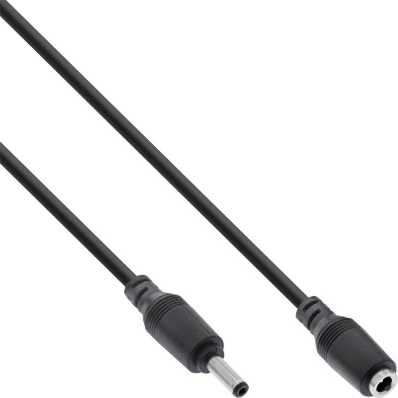 DC Verlängerungskabel – DC Stecker/Buchse 5,5x2,1mm, AWG24, schwarz