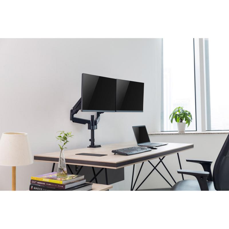 InLine® Tischhalterung mit Lifter beweglich für zwei Monitore bis 82cm (32") max. 9kg