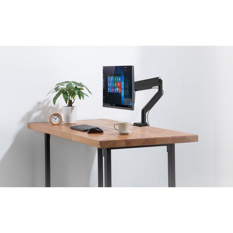 InLine® Tischhalterung mit Lifter und USB/Audio beweglich für Monitore bis 82cm (32") max. 9kg