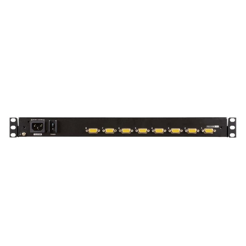 ATEN CL3108NX KVM-Switch 8-fach PS/2-USB VGA Single Rail 18,5" LCD KVM Switch mit kurzer Tiefe DE-Layout