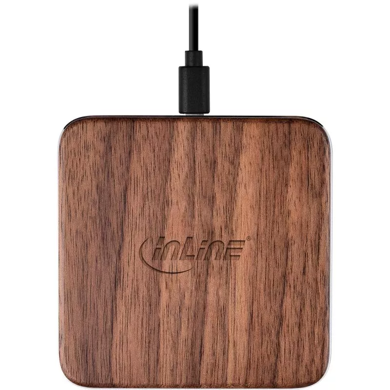 InLine® Qi woodcharge wireless fast charger Smartphone kabellos laden - 5/7,5/10W