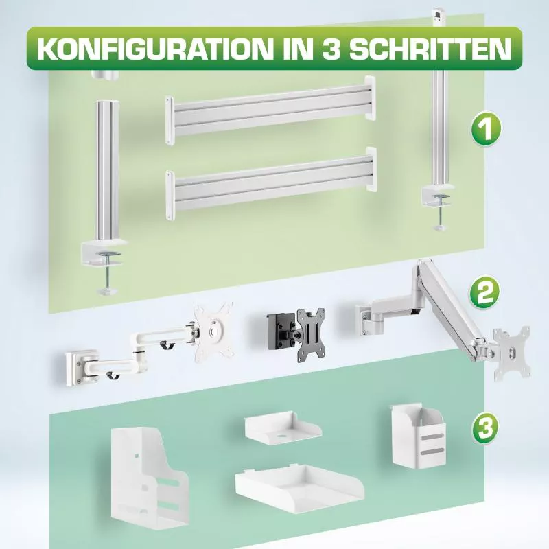 InLine® Slatwall Panel Aluminium für Wandhalterung weiß 1,2m