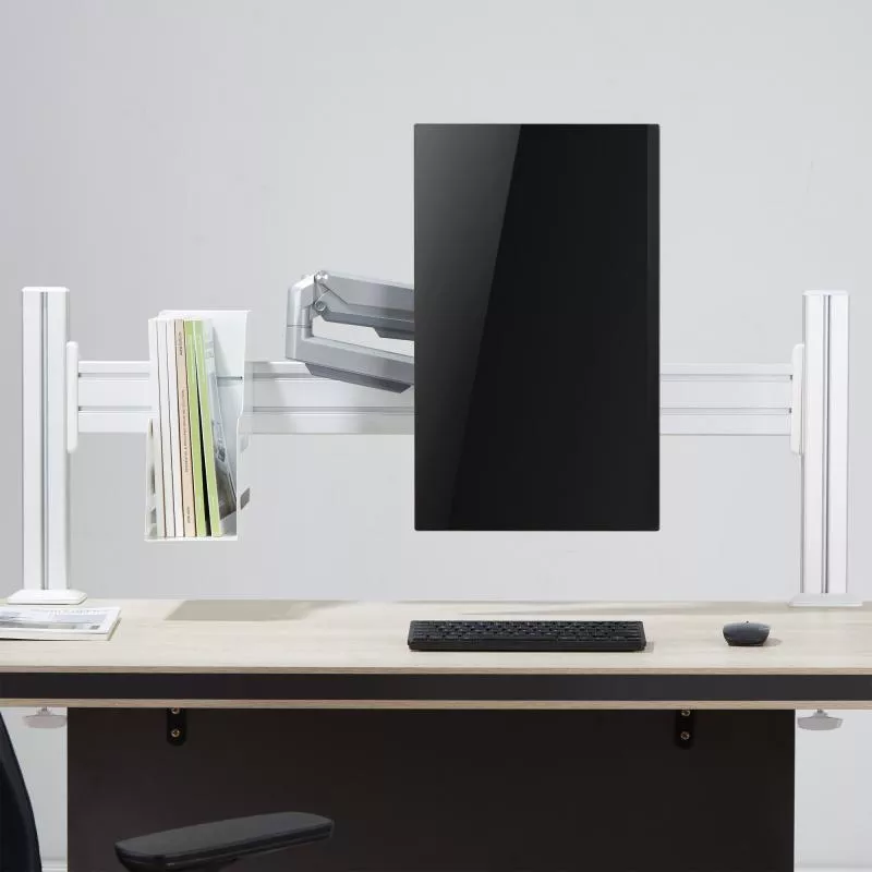 Slatwall Lifter Monitorhalterung – Höhenverstellbare Halterung für 17"-32" Monitore, silbergrau Slatwall Lifter Monitorhalterung – Höhenverstellbare Halterung für 17"-32" Monitore, silbergrau