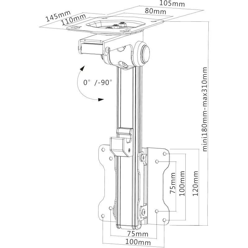 InLine® Unterschrank Halterung für Monitore bis 68cm (27") bis 20kg