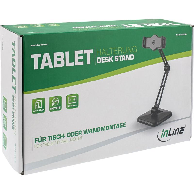 InLine® Tablet Halterung für Wand- oder Tischmontage universal für 4,7"-12,9"