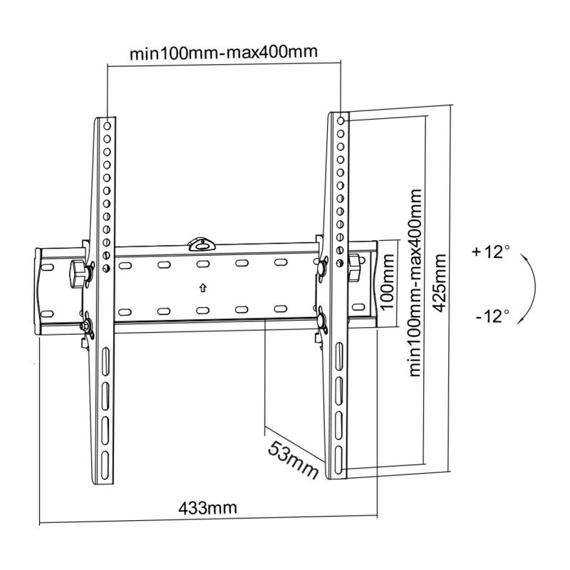 InLine® Basic Wandhalterung neigbar für Flach-TV 81-140cm (32-55") max. 40kg