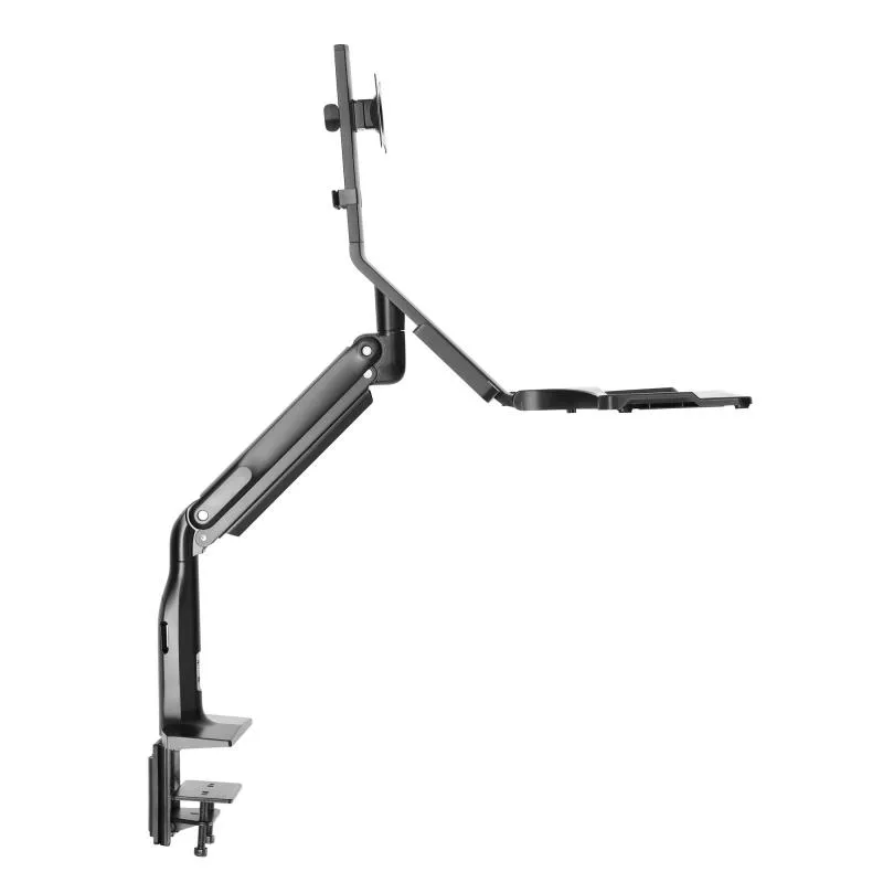 Workstation Tischhalterung mit Gasfederlifter & USB 3.0 – für Monitor bis 32", Tastatur & Maus, schwarz Workstation Tischhalterung mit Gasfederlifter & USB 3.0 – für Monitor bis 32", Tastatur & Maus, schwarz