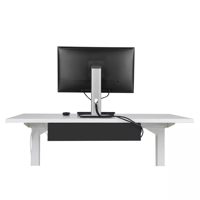 Kabelführungssystem für Untertisch-Montage, Stahl, Weiß, 600 mm