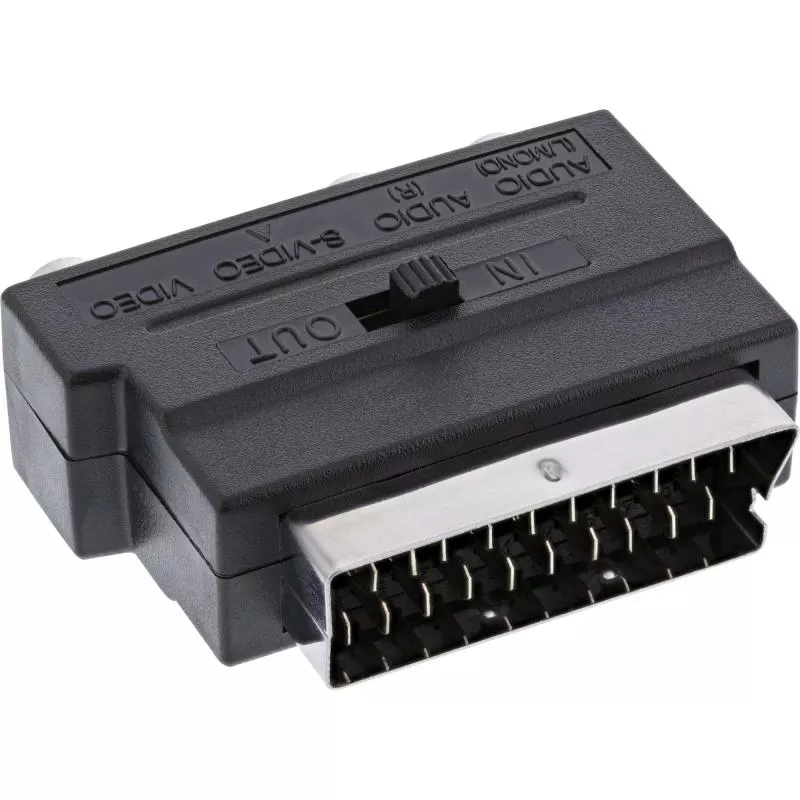 InLine® Scart Adapter Scart (in/out) an 3x Cinch Buchse und 1x S-VHS Buchse
